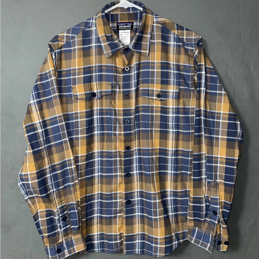 Patagonia Long Sleeved Buckshot Plaid Flannel Shirt Organic Cotton Size Small